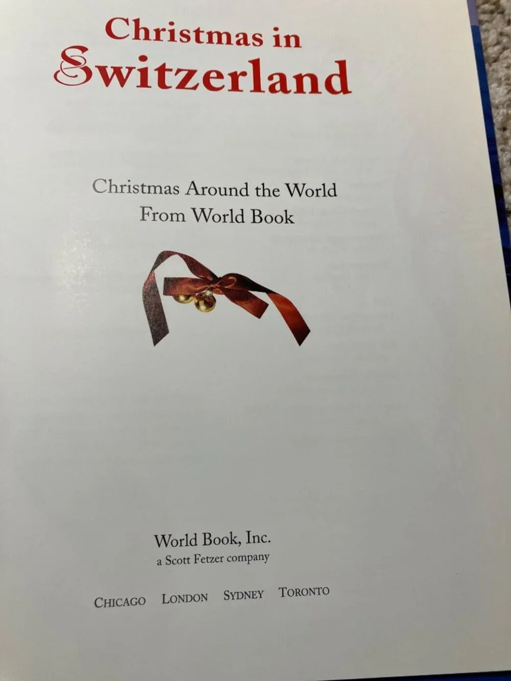 Christmas in Switzerland Christmas Around the World Hardcover Book